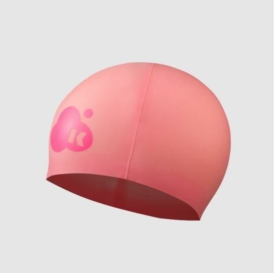 Popular silicone waterproof ear protection children's swimming cap (cherry blossom pink, cap circumference 48-56cm)