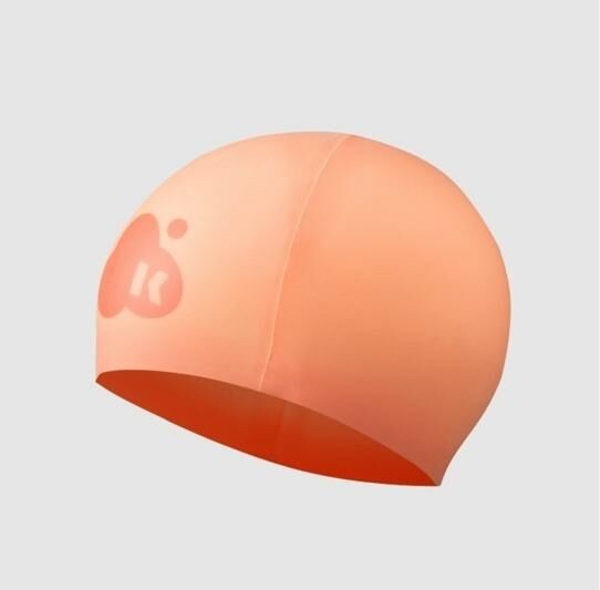 Popular silicone waterproof ear protection children's swimming cap (Sunset Orange, cap circumference 48-56cm)