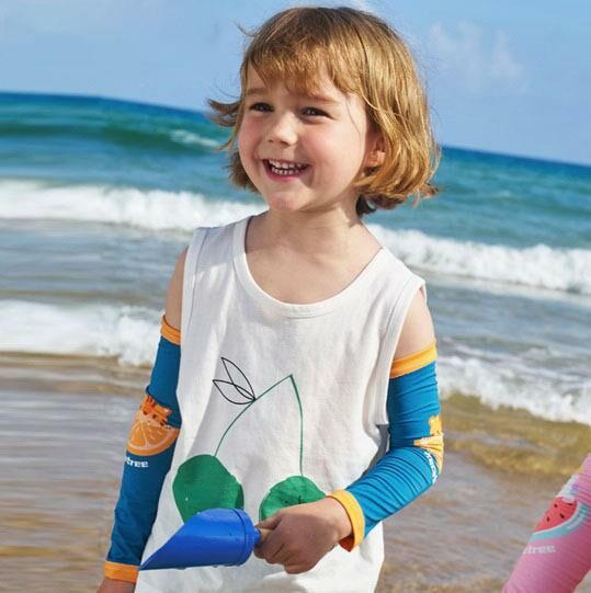 Popular anti-UV children's ice silk sleeves (blueberry ice orange cool)