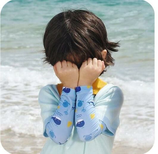 Popular children's ice sleeves cool sun protection sleeves (blue whale)