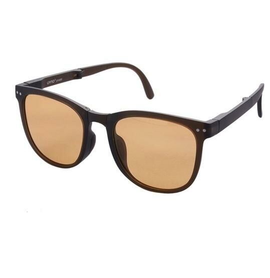 Popular foldable anti-UV sunglasses (Adult B style frosted-amber yellow)