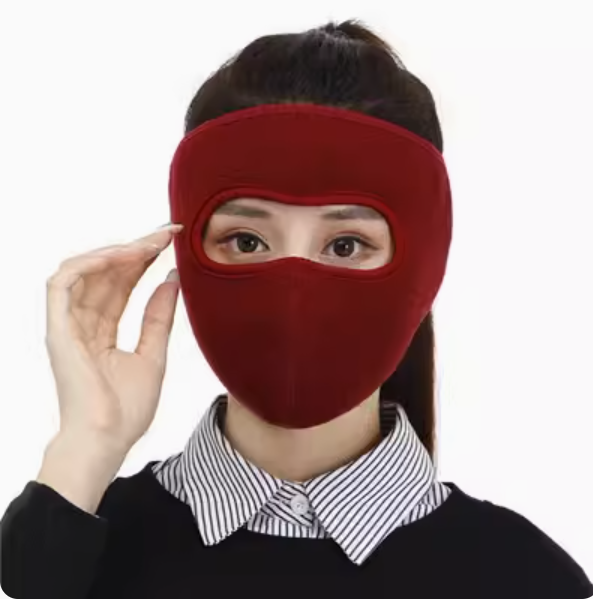 Popular windproof and anti-freeze face mask (burgundy-with vents [thick teddy velvet])