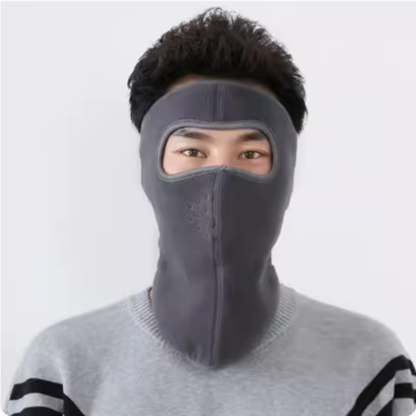 The most popular windproof and anti-freeze face mask (neck gaiter gray - with vents [thick polar fleece])