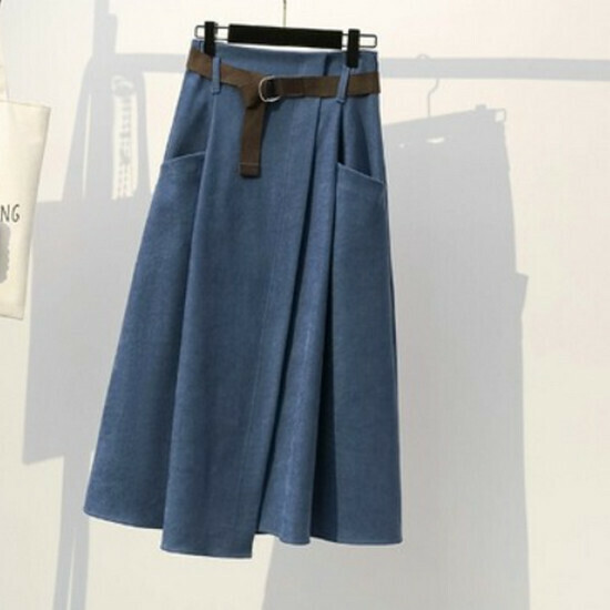 Hot selling high-waisted skirt [blue] [M-4XL size] (please contact customer service to confirm the delivery size after placing the order)