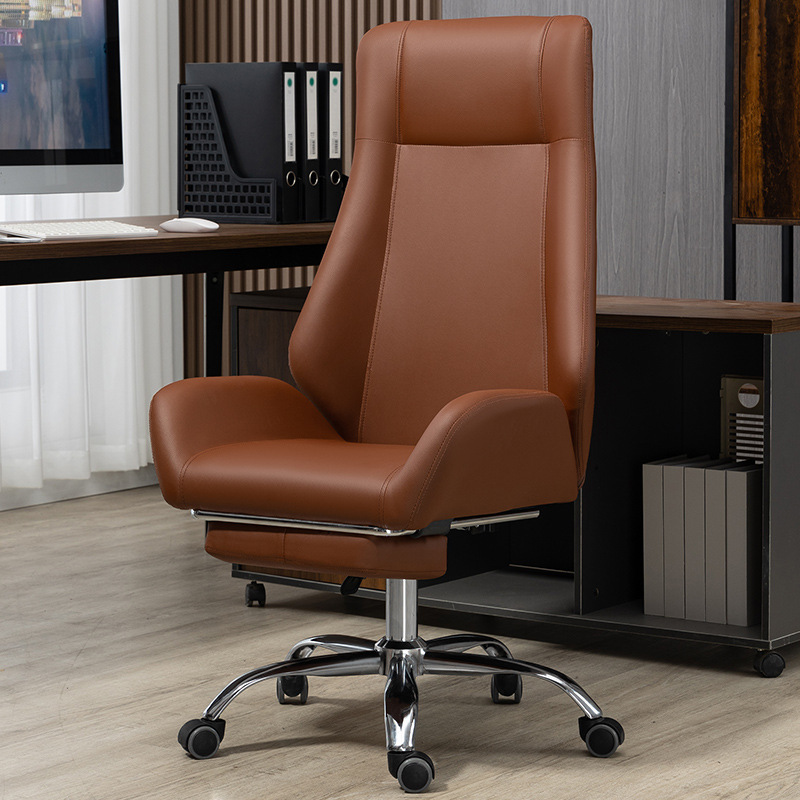 Popular office chair computer chair ergonomic chair lift chair (high back model, brown)