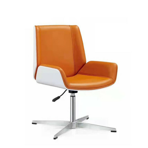 Popular light luxury office chair, comfortable and durable cushioned functional chair chassis, thickened and durable (short model orange + white + 4 feet)