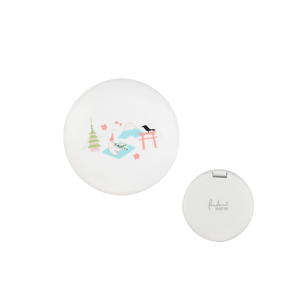 【插畫家聯名】摺疊隨身鏡 (櫻花下的精靈桑)