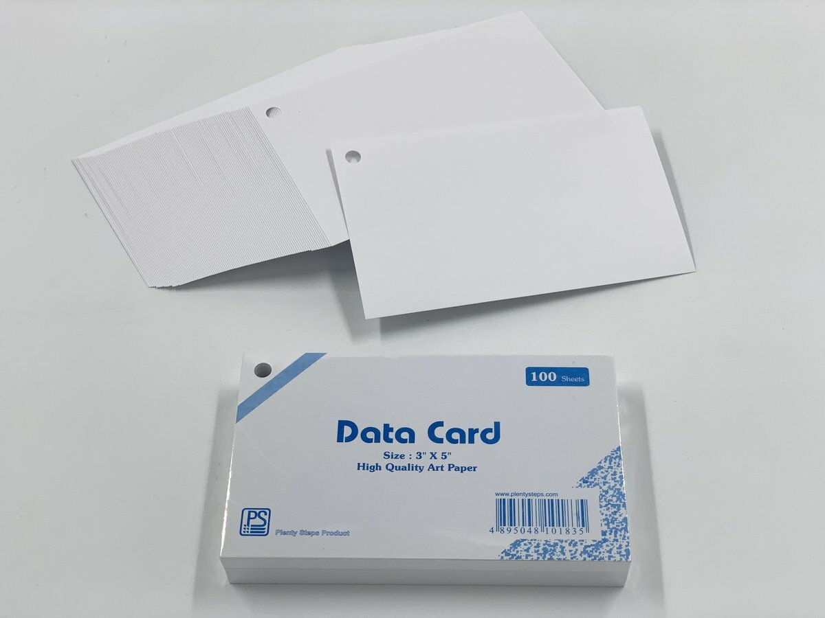 3" x 5" 資料 白卡  - 1包