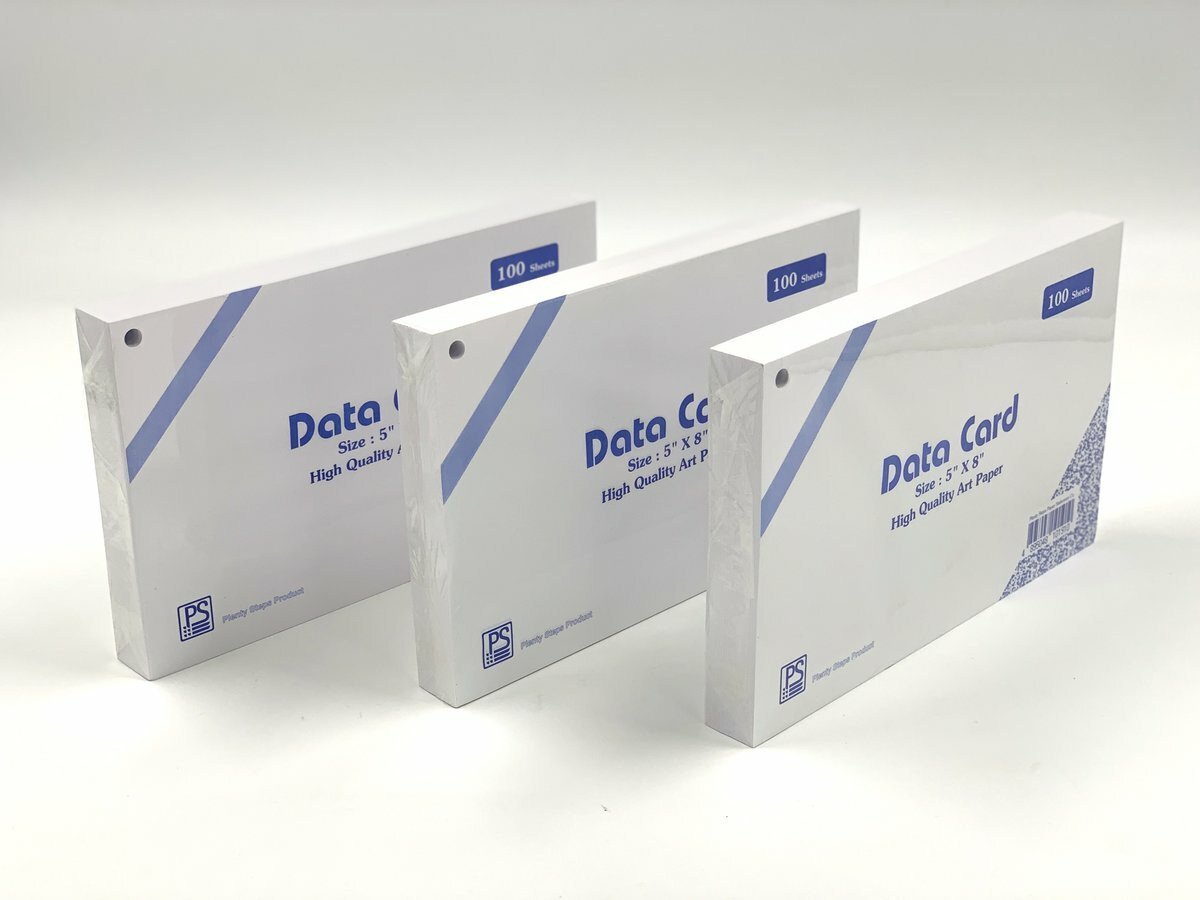 5" x 8" 資料 白卡 - 1包