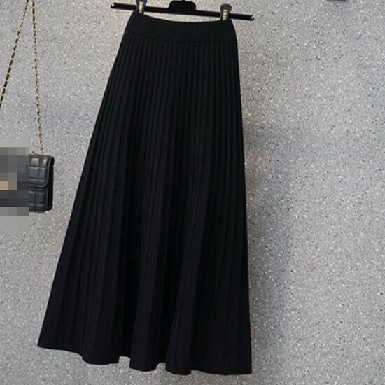 Hot Selling High Waist Knitted Skirt [Black] [L-3XL Size] (Please contact customer service to confirm the delivery size after placing the order)