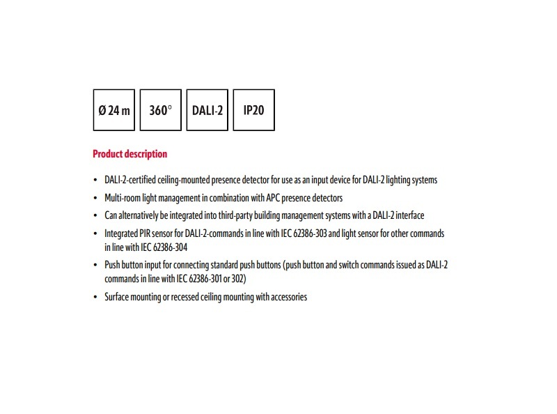 ESYLUX EP10428210 PD-C 360/24 BMS DALI-2 存在偵測器