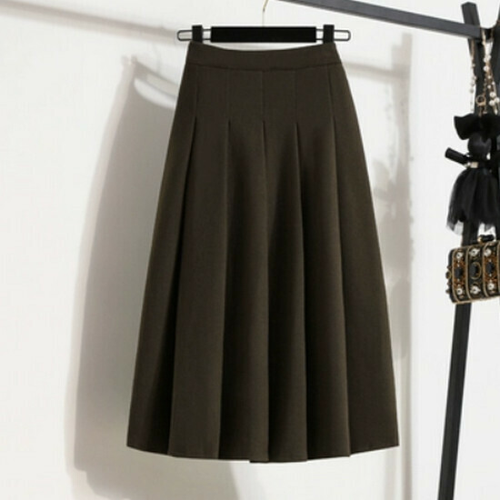 Hot Selling High Waist Pleated Skirt [Coffee Color] [M-3XL Size] (Please contact customer service to confirm the delivery size after placing the order)