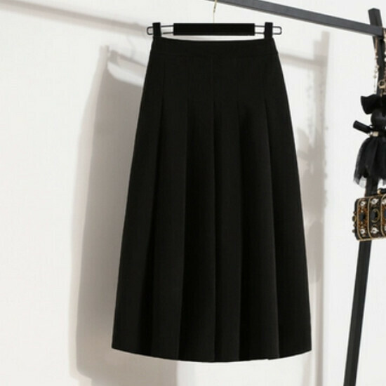 Hot Selling High Waist Pleated Skirt [Black] [M-3XL Size] (Please contact customer service to confirm the delivery size after placing the order)
