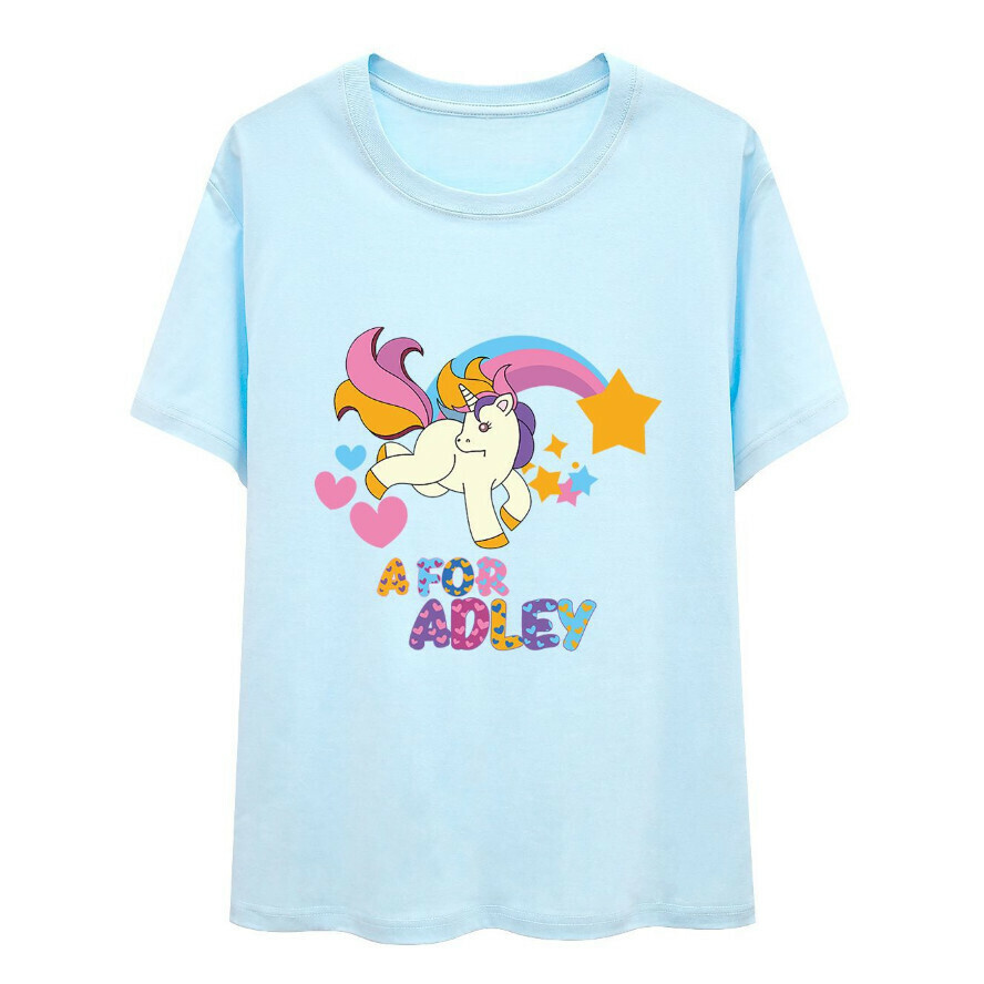 Round neck T-shirt (1088 adult version, light blue) (size: S-XXXXXL) (contact customer service after placing the order to confirm the delivery size)
