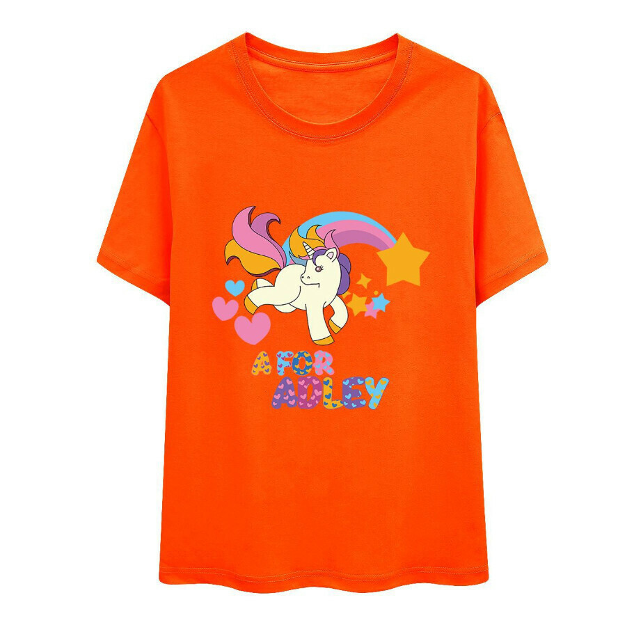 Round neck T-shirt (1088 Adult Orange) (Size: S-XXXXXL) (Contact customer service after placing the order to confirm the delivery size)