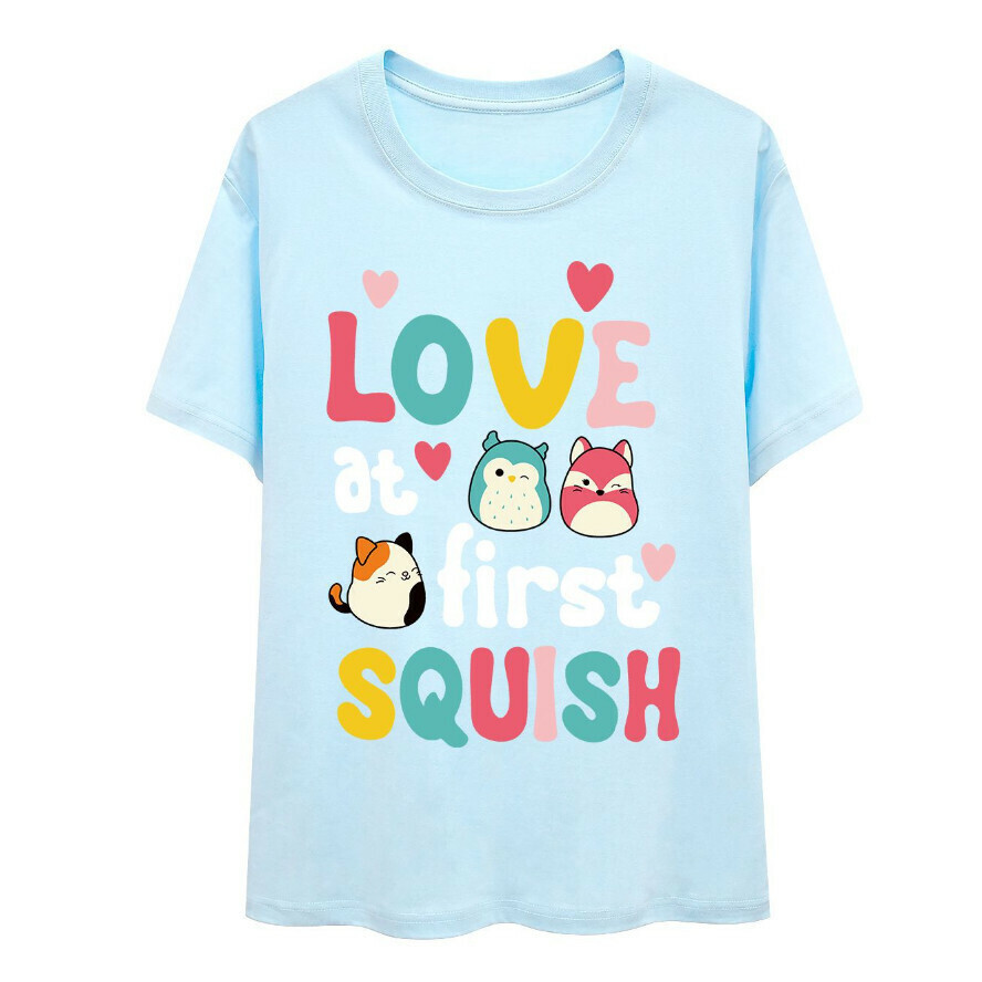 Adult T-shirt (2243 adult version, light blue) (size: S-XXXXXL) (contact customer service after placing the order to confirm the delivery size)
