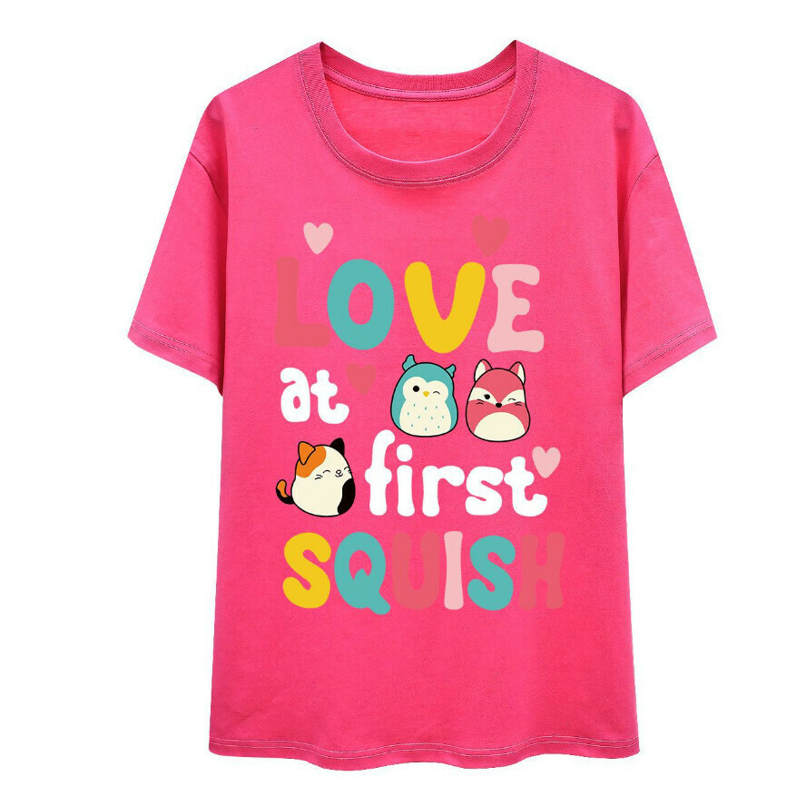 Adult T-shirt (2243 adult version, rose red) (size: S-XXXXXL) (contact customer service after placing the order to confirm the delivery size)