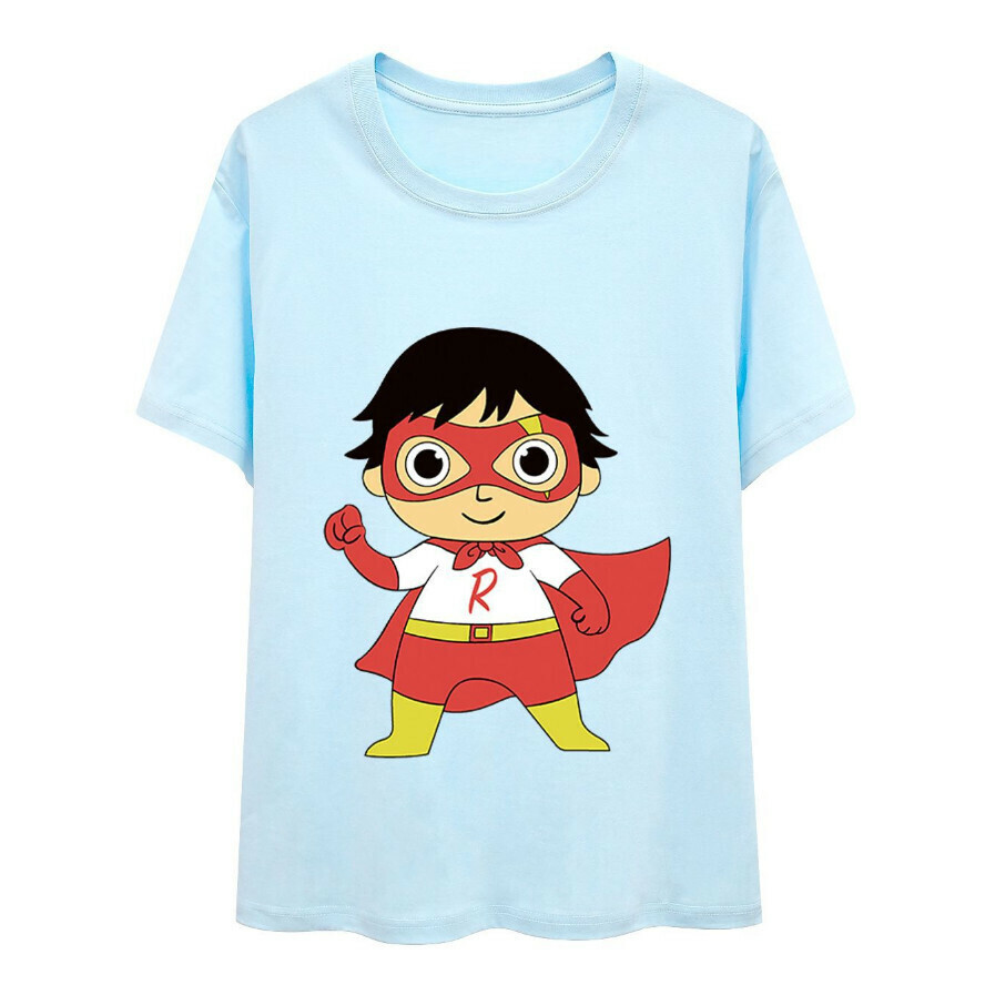 Short-sleeved T-shirt (902 adult version, light blue) (Size: S-XXXXXL) (contact customer service after placing the order to confirm the delivery size)