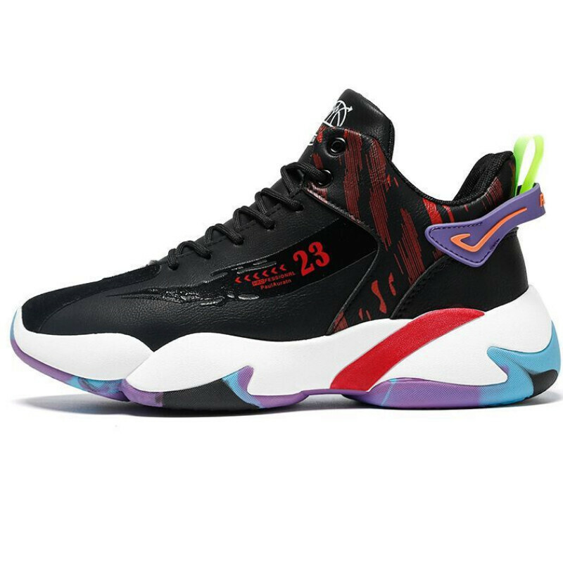 Casual sports shoes [black and red leather] [size 39-44] [contact customer service after placing the order to confirm the delivery size]