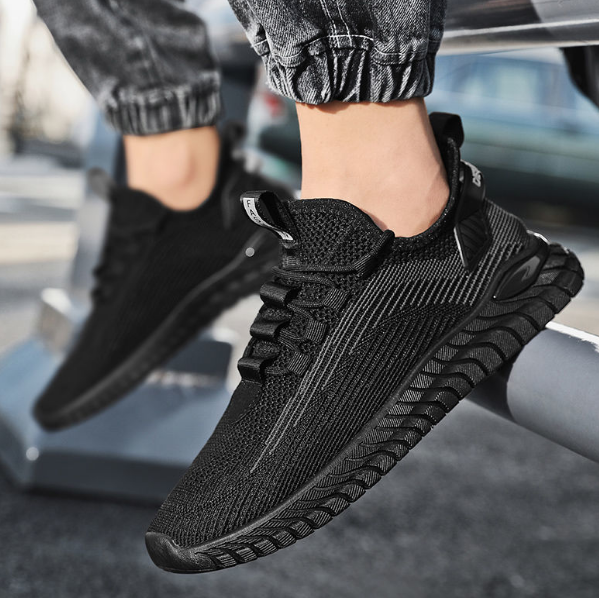 Men's breathable soft-soled sneakers (137-001-black) (size: 39-44) (please contact customer service to confirm the delivery size after placing the order)