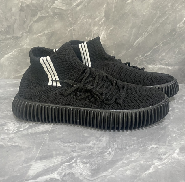 Korean style high-top fly-woven breathable men's sneakers (ZM-2320-black) (size: 40-45) (please contact customer service to confirm the delivery size after placing the order)