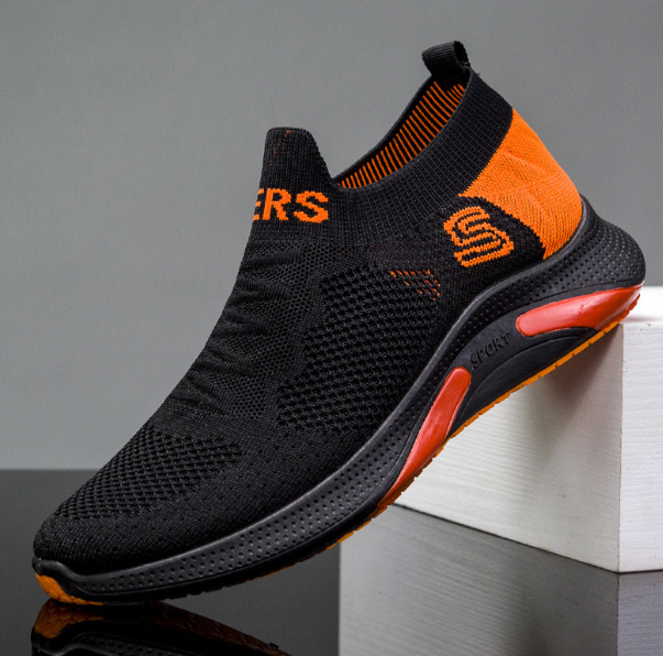 Men's Flyknit Breathable Sports Shoes (Black.) (Size: 39-44) (Please contact customer service to confirm the delivery size after placing an order)
