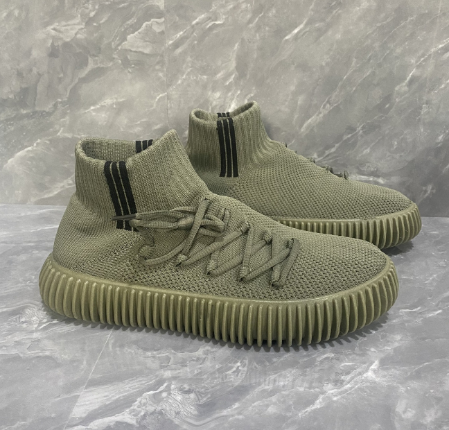 Korean style high-top fly-woven breathable men's sneakers (ZM-2320-green) (size: 40-45) (please contact customer service to confirm the delivery size after placing the order)