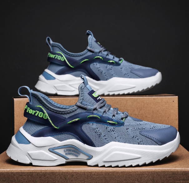 Men's fly-woven mesh breathable running shoes (zm-039-grey blue) (size: 39-44) (please contact customer service to confirm the delivery size after placing the order)