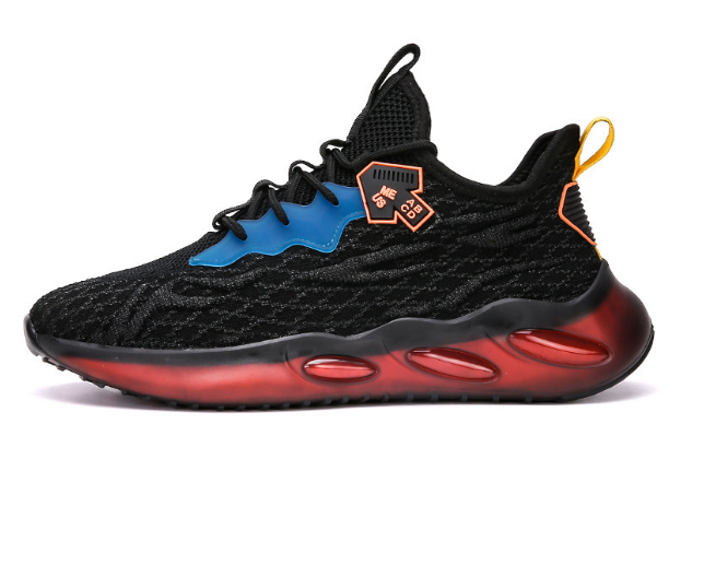 Men's fly-knit breathable transparent soft-soled sneakers (black, red and blue) (size: 39-44) (please contact customer service to confirm the delivery size after placing the order)