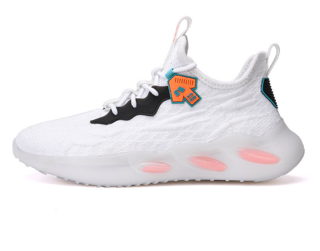 Men's Feijie breathable transparent soft-soled sneakers (white orange) (size: 39-44) (please contact customer service to confirm the delivery size after placing the order)