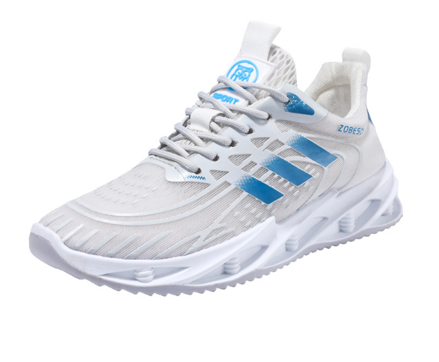 Men's breathable thin soft-soled comfortable sneakers (white and green) (size: 39-45) (please contact customer service to confirm the delivery size after placing the order)