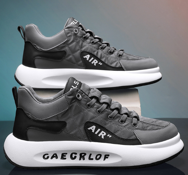 Men's thick-soled casual sports shoes (grey) (size: 39-44) (please contact customer service to confirm the delivery size after placing the order)