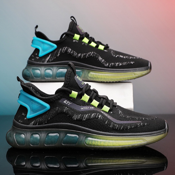Men's mesh breathable jelly-soled sneakers (black) (size: 39-44) (please contact customer service to confirm the delivery size after placing the order)