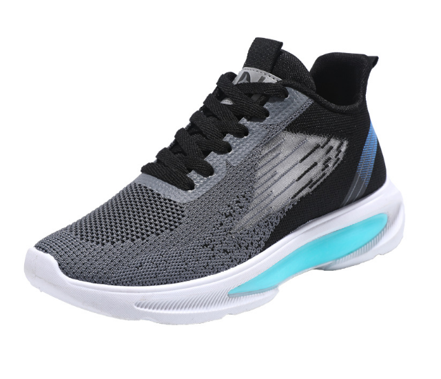 Men's Korean style breathable casual running shoes (black and gray) (size: 39-44) (please contact customer service to confirm the delivery size after placing the order)