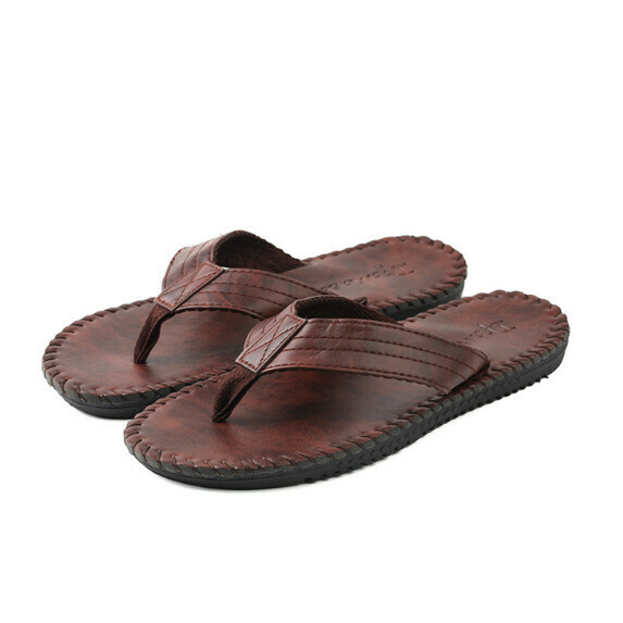 Thick-soled flip-flops for men (brown [size 40_44] (contact customer service after placing the order to confirm the delivery size)