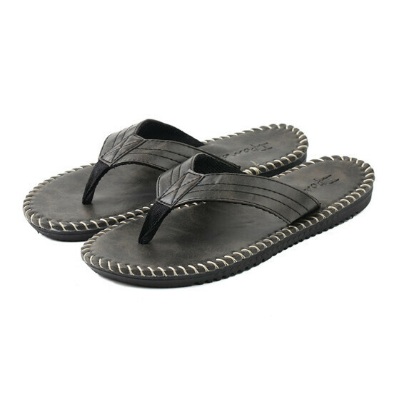 Thick-soled flip-flops for men (black [size 40_44] (contact customer service after placing the order to confirm the delivery size)