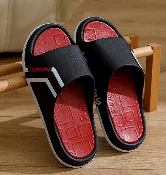 Home Slippers [Black and Red] (Size: 40-45) [Please contact customer service to confirm the delivery size after placing the order]