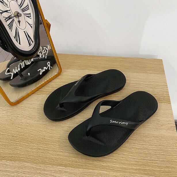 (Black size 35-44) Flip-flops, sandals, beach shoes (contact customer service after placing order to confirm delivery size)
