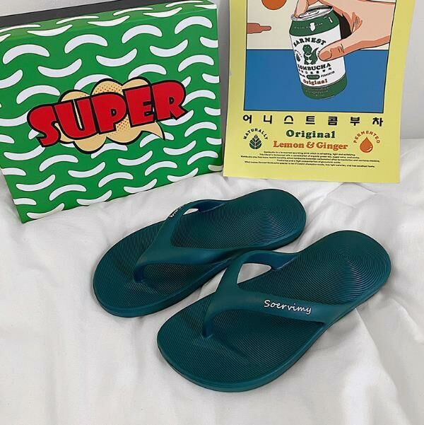 (Dark green size 35-44) Flip-flops, sandals, beach shoes (contact customer service to confirm delivery size after placing order)