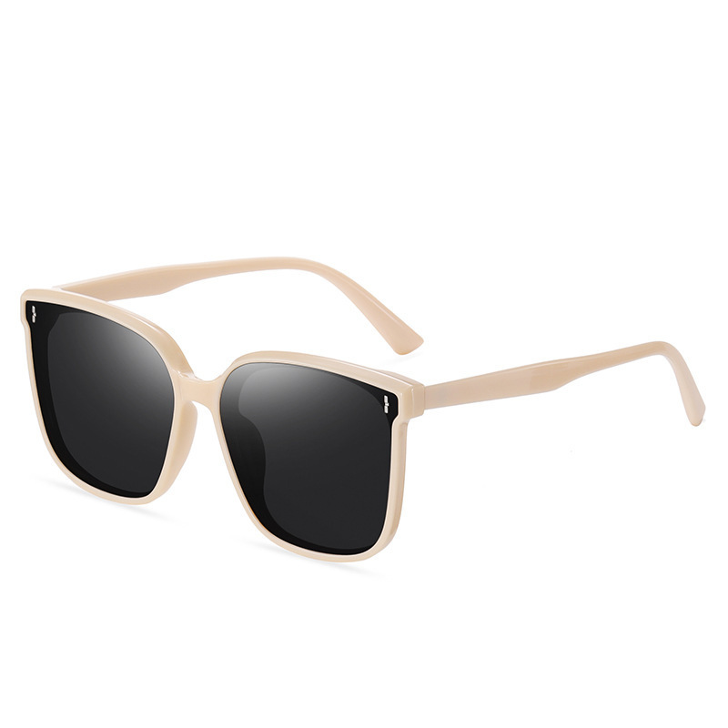 New style myopia sunglasses women's nylon sunglasses (nude glasses B beige frame vertical + 1.1 polarized lens 20218)