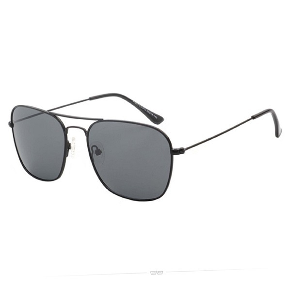 Men's driving and driving sunglasses, fishing anti-UV glasses (nude glasses, black frame + black and gray polarizer)