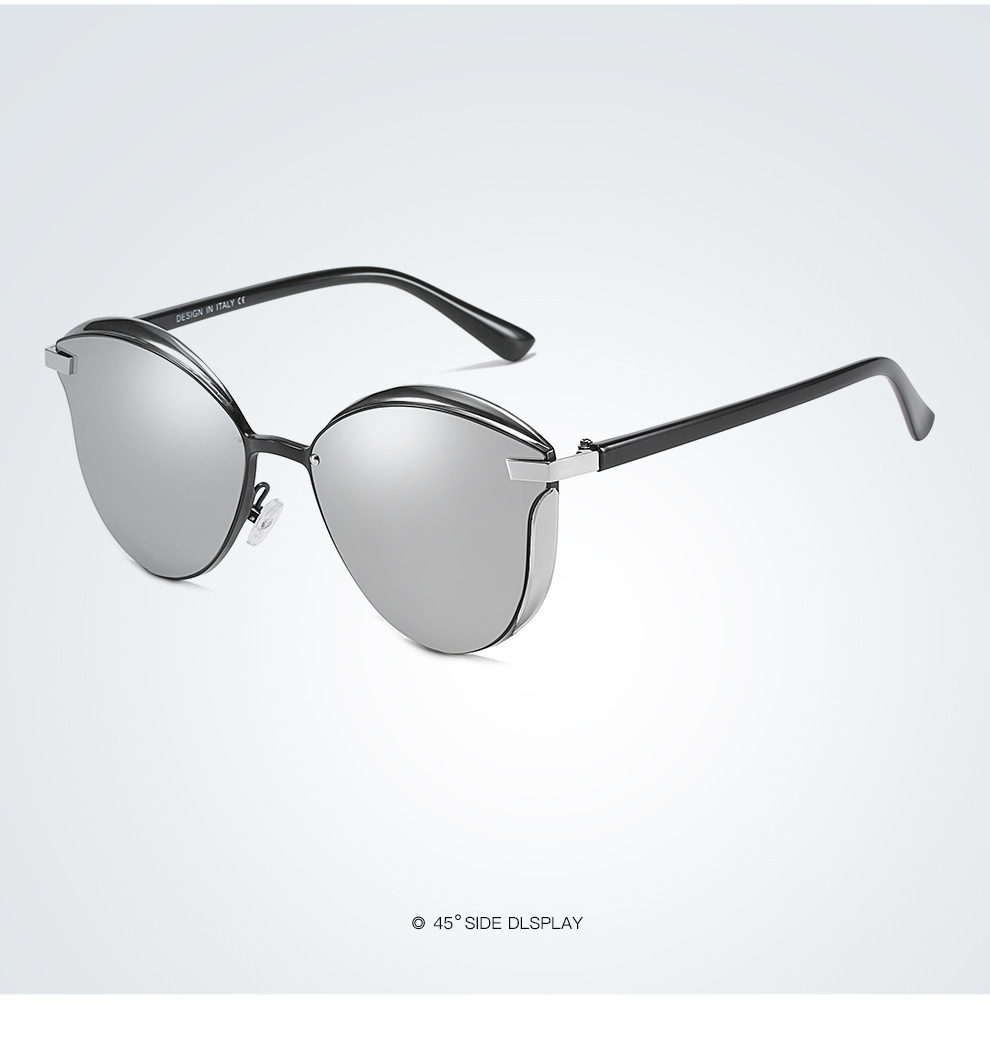 Sunglasses, ancient sunglasses, European and American fashion, street style, trendy, anti-UV (nude mirrors, silver frame + reflective mercury film polarizer)