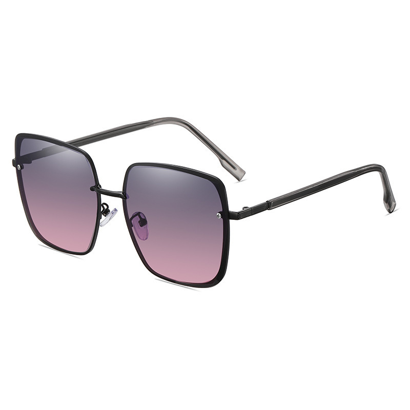 Trendy square glasses polarized sunglasses driving day and night glasses for men and women driver sunglasses (nude glasses gray frame + gradient gray lenses)