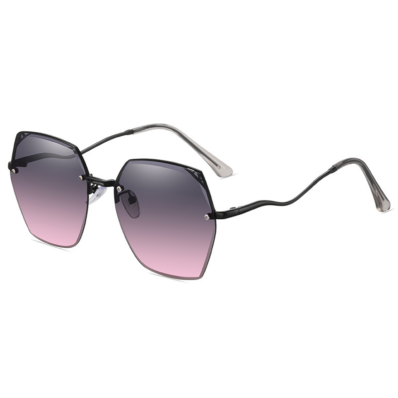 Sunglasses Driving Day and Night Glasses for Men and Women Driving Driver Sunglasses (Nude Glasses, Black Frame + Gray Purple Pink Lenses)