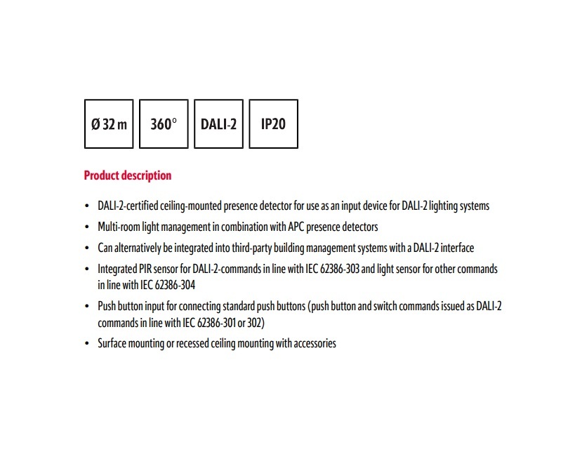 ESYLUX EP10424885 PD-C 360/32 BMS DALI-2 BMS 存在偵測器