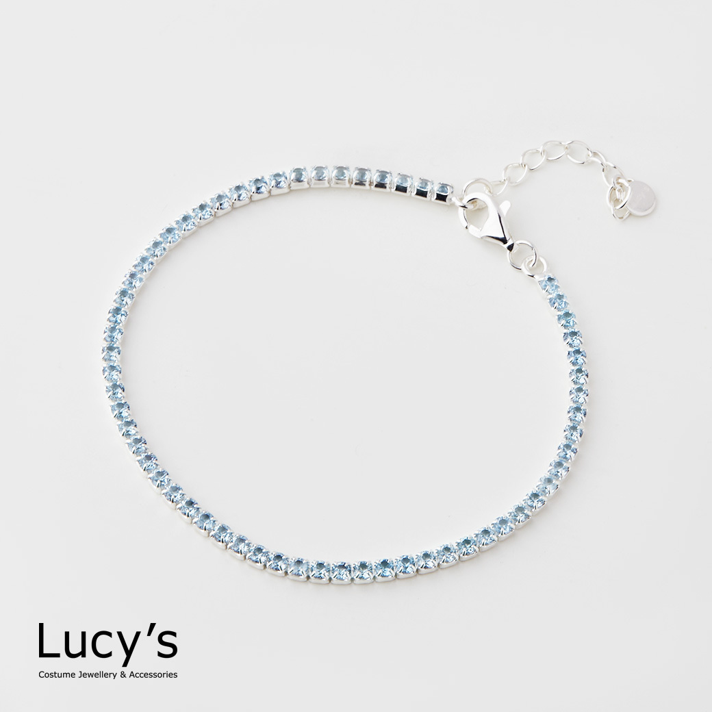 彩虹手鍊｜925純銀 開啟自由心境 (銀天空藍) (128962)