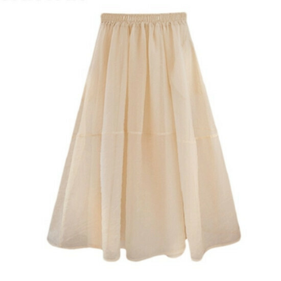 Hot Selling Mesh A-Line Skirt [Apricot] [S-3XL] (please contact customer service to confirm the delivery size after placing the order)