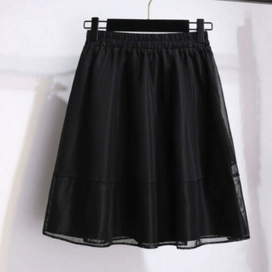 Hot selling high waist mesh skirt [black] [M-4XL size] (please contact customer service to confirm the delivery size after placing the order)