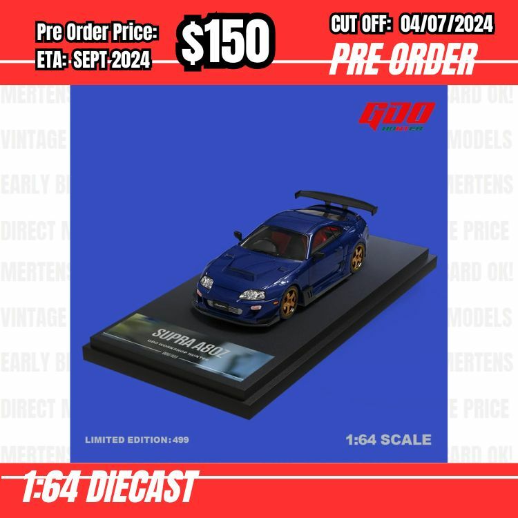 PO-$150 * Time Micro * 1:64 Toyota Supra A80 Blue [OD28/06]