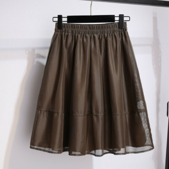 Hot Selling High Waist Mesh Skirt [Coffee Color] [M-4XL Size] (Please contact customer service to confirm the delivery size after placing the order)